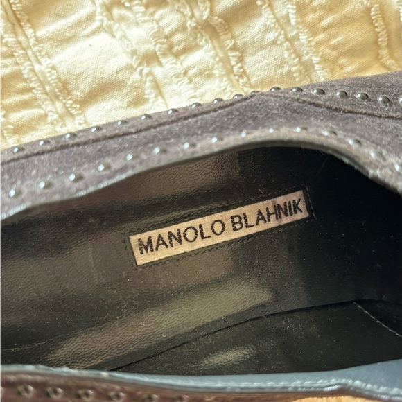 Manolo Blahnik Black Suede Oxfords - Picture 2 of 3